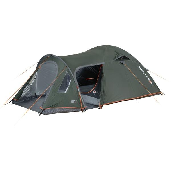 High Peak Kuppelzelt Kira 4.1 (dunkelgrün/grau, mit Tunnelvorbau, Climate Protection 80)